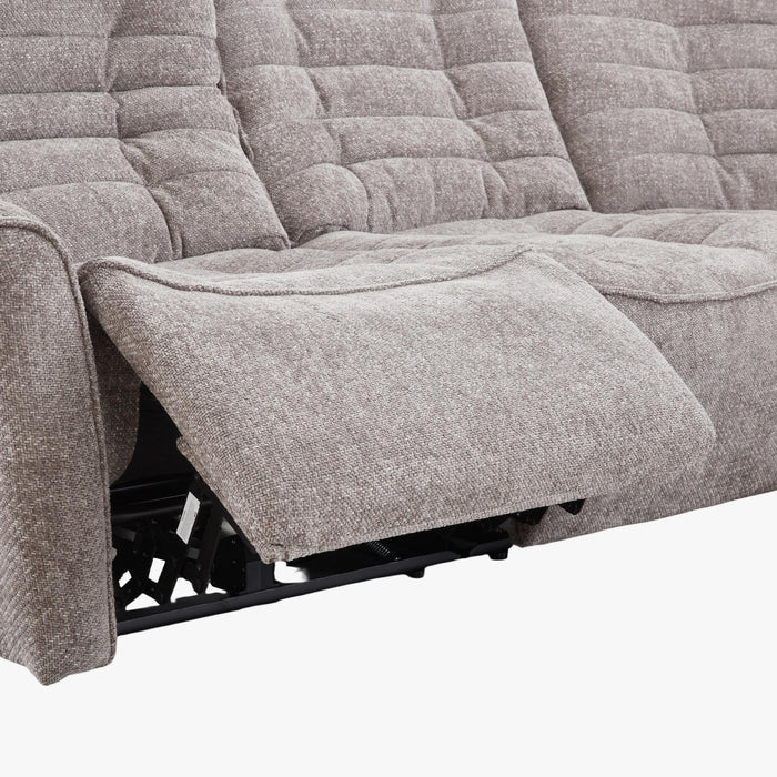 CHILLY Canapé d'angle relax électrique réversible en tissu taupe