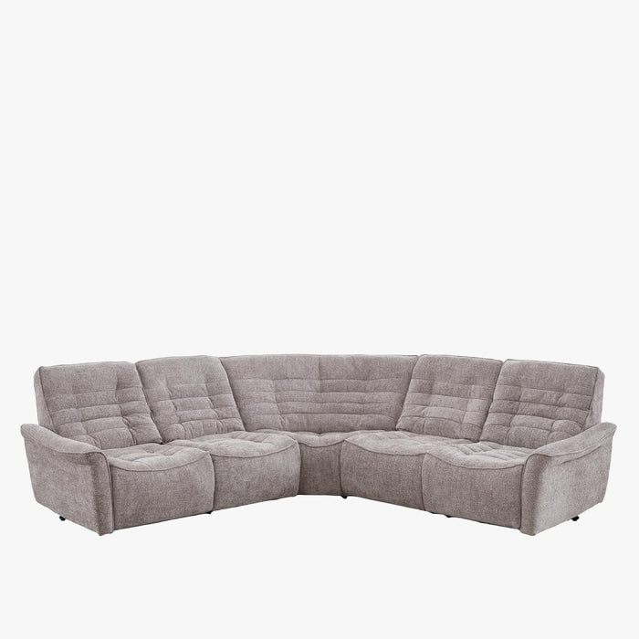 CHILLY Canapé d'angle relax électrique réversible en tissu taupe