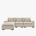 SELENIA Canapé d'angle modulable et réversible en tissu beige