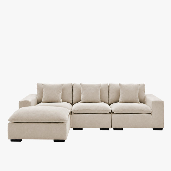 SELENIA Canapé d'angle modulable et réversible en tissu beige – Canapés d'angle – vue 2