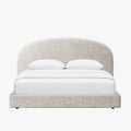RANIA Lit double en tissu beige 160x200 cm