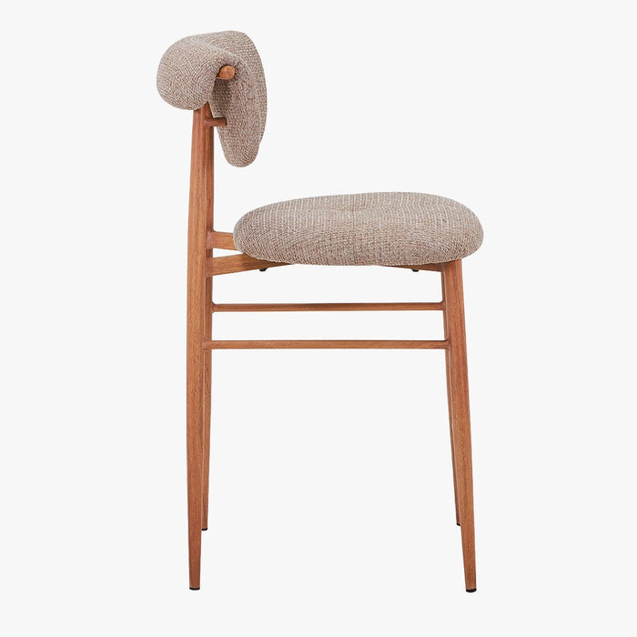 ADRIA Tabouret en tissu taupe pieds couleur bois