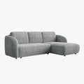 ALANYA Canapé d'angle convertible avec coffre en tissu gris - Angle droit