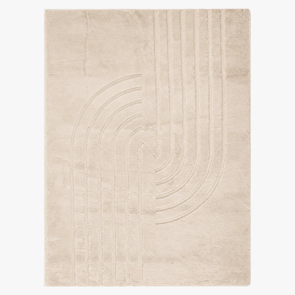 ALASKA Tapis en tissu doux à motif en relief beige - 160x230 cm