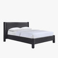 ALINA Lit double effet peau de mouton anthracite 160x200 cm