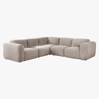 ALMA Canapé d'angle modulable en tissu beige