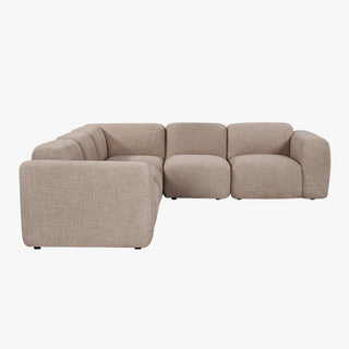 ALMA Canapé d'angle modulable en tissu taupe