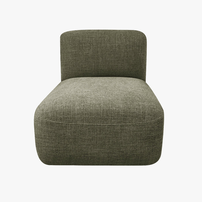ALMA Canapé d'angle modulable en tissu vert