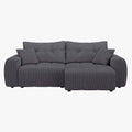 ALYA Canapé d'angle convertible et réversible avec coffre en velours côtelé gris foncé