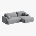ANAIS Canapé d'angle convertible en tissu bouclette gris - Angle droit