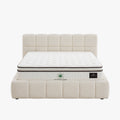 ARIONA Lit double en tissu beige avec coffre 160x200 cm