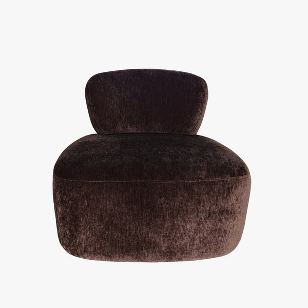 ASTON Fauteuil pivotant en tissu marron