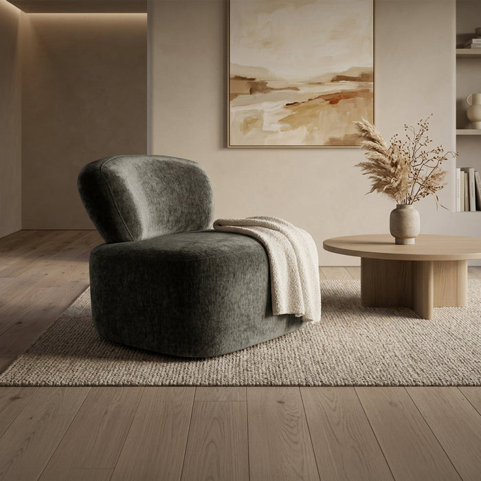 ASTON Fauteuil pivotant en tissu vert