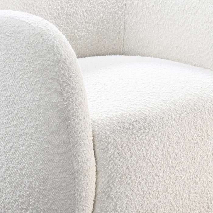 BARCY Fauteuil cabriolet pivotant effet peau de mouton blanc