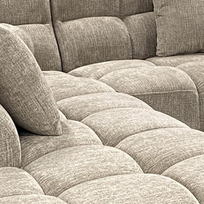 BELIZ Canapé d'angle en tissu beige - Angle gauche