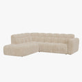 BELIZ Canapé d'angle en tissu beige - Angle gauche
