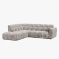 BELIZ Canapé d'angle en tissu taupe - Angle gauche