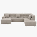 BELIZ XL Canapé panoramique tissu beige - Angle gauche