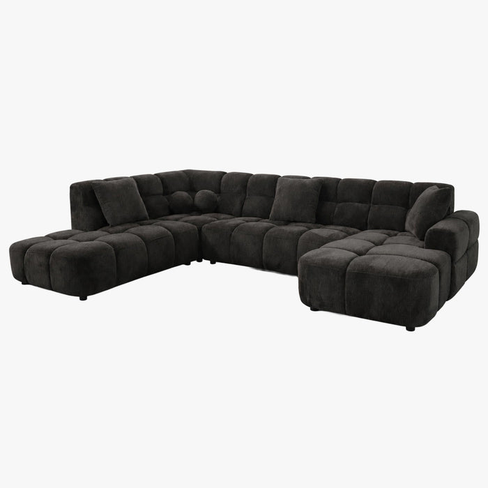 BELIZ XL Canapé panoramique tissu noir - Angle droit
