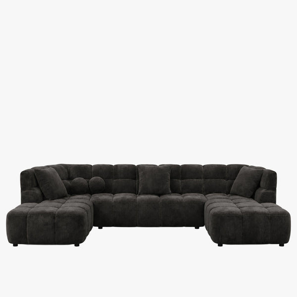 BELIZ XL Canapé panoramique tissu noir - Angle droit