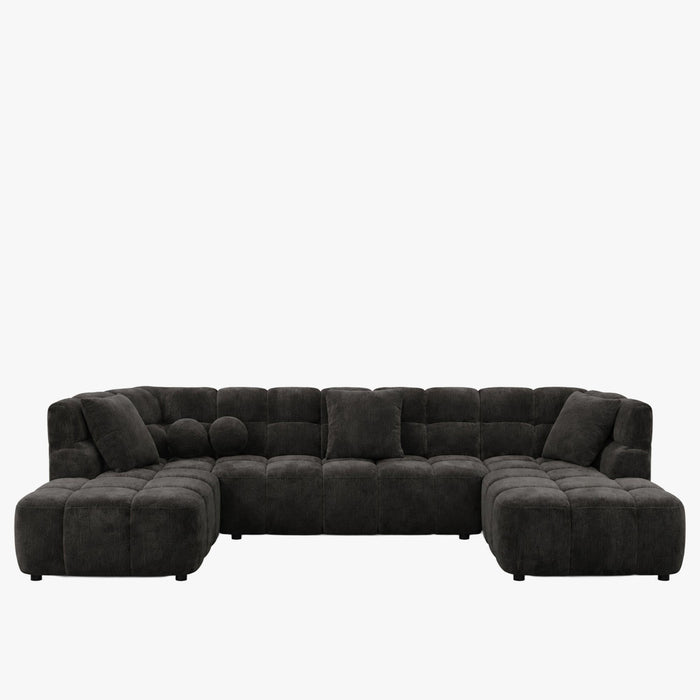 BELIZ XL Canapé panoramique tissu noir - Angle droit