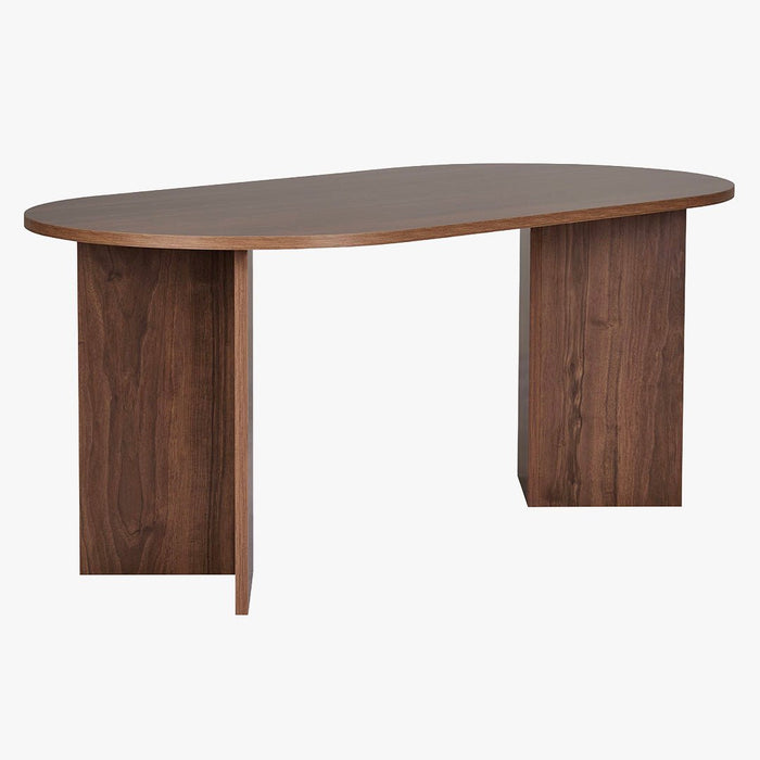 BELORA Table à manger ovale couleur bois foncé 180 cm
