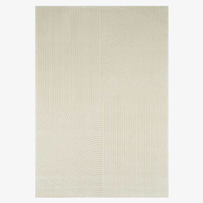 BIANCA Tapis en tissu à motif en relief blanc écru - 160x230 cm – Tapis Mobilier Deco