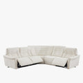 CHILLY Canapé d'angle relax électrique réversible en tissu beige