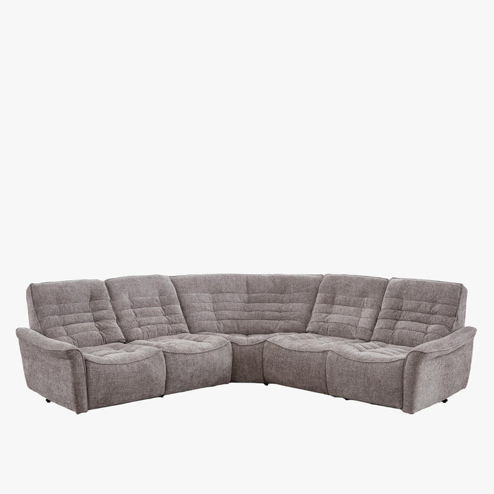 CHILLY Canapé d'angle relax électrique réversible en tissu taupe