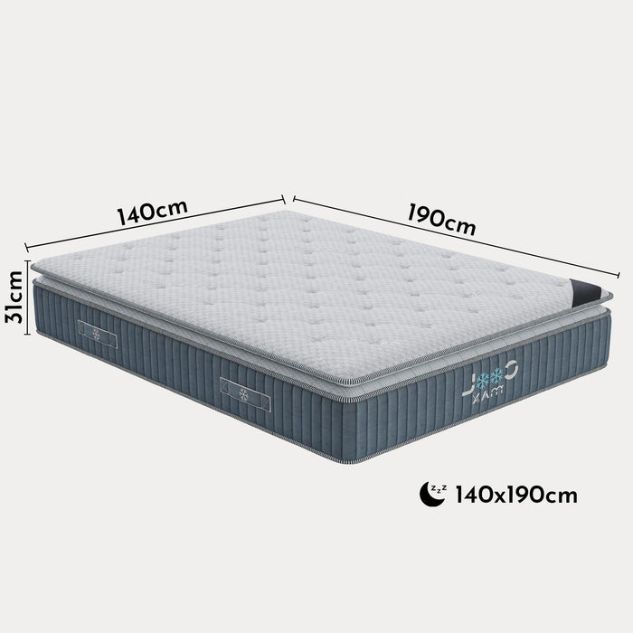COOL MAX Matelas mémoire de forme et ressorts ensachés 140x190 cm épaisseur 31 cm