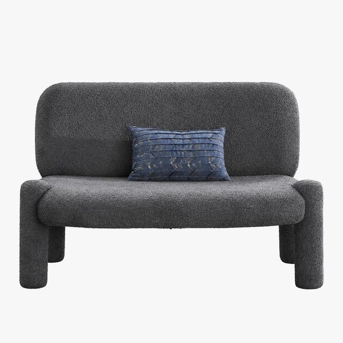 DANITA Canapé 2 places design effet peau de mouton anthracite