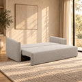 DAYLA Canapé 3 places convertible avec coffre en tissu beige