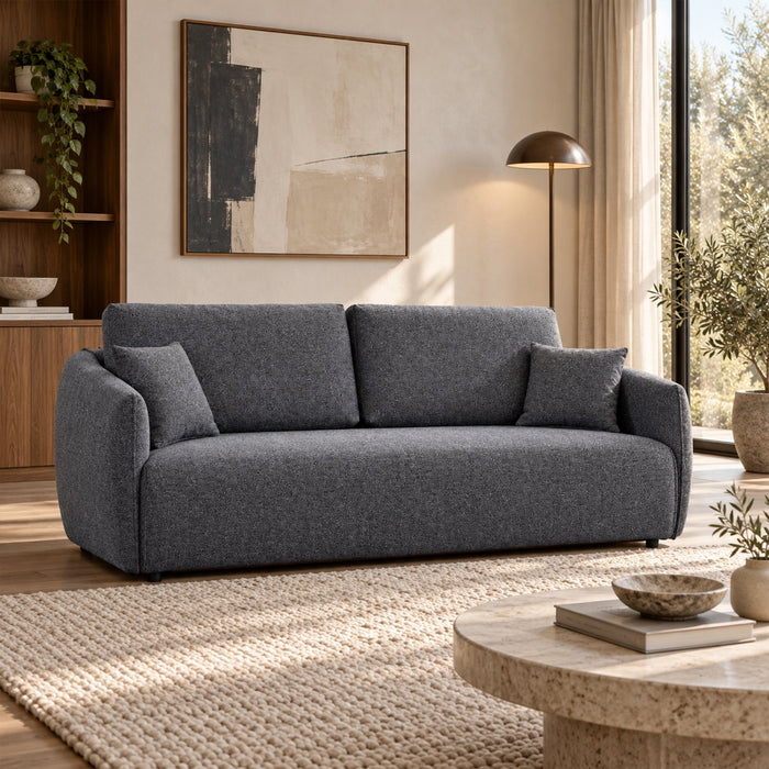 DAYLA Canapé 3 places convertible avec coffre en tissu bleu – Canapé d'angle convertible Mobilier Deco