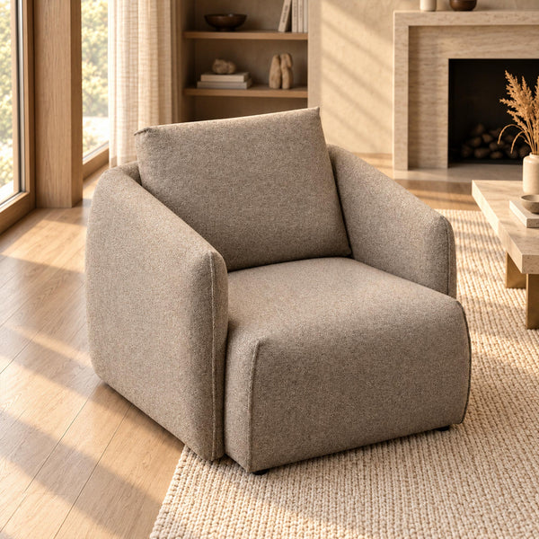 DAYLA Fauteuil en tissu taupe
