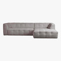 DEYNA Canapé d’angle en tissu capitonné gris foncé - Angle droit