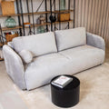 DRIXY Canapé 3 places convertible avec coffre en tissu gris