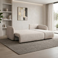 DRIXY Canapé d'angle convertible avec coffre en tissu beige - Angle droit