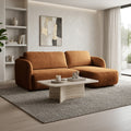DRIXY Canapé d'angle convertible avec coffre en tissu orange - Angle droit