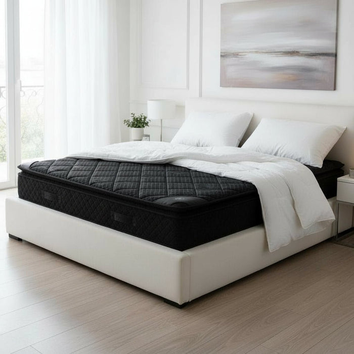 DUBAI BLACK Matelas mémoire de forme et ressorts ensachés 140x190 cm épaisseur 33 cm