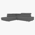 EIDEN Canapé d'angle convertible avec coffre en tissu gris foncé - Angle gauche