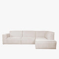 ELIA Canapé d'angle en tissu beige - Angle droit