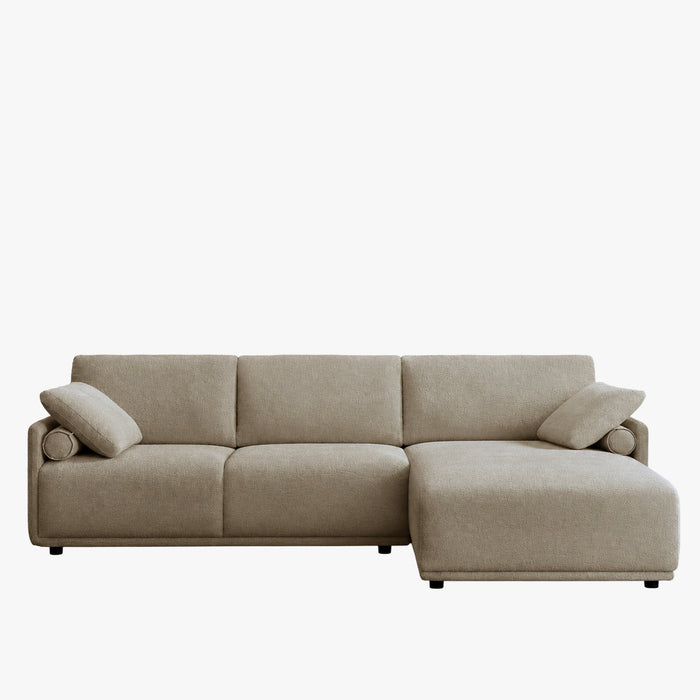 ELORA Canapé d'angle en tissu beige - Angle droit