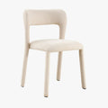 ELVAS Chaise empilable en tissu bouclette beige