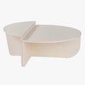 ELYNA Table basse ronde couleur bois blanc D90 cm