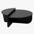 ELYNA Table basse ronde couleur bois noir D90 cm