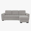 EMELINE Canapé d'angle réversible convertible avec coffre en velours côtelé gris clair