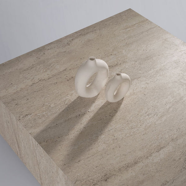 EYRA Table basse carrée beige 90 cm