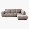 FANY Canapé d'angle convertible en tissu taupe - Angle droit