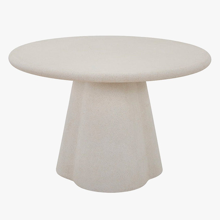 FARO Table à manger ronde couleur ciment 120 cm