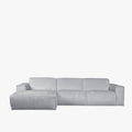 GIULIA Canapé d'angle en tissu gris - Angle gauche
